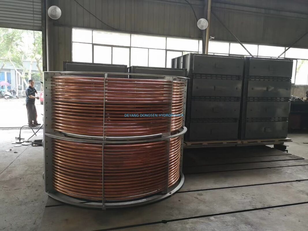 Forced Air Oil Cooler 150kW Hydro Generator Bearing Lubrication Cooling Coil Assembly