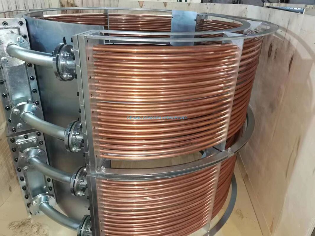 Forced Air Oil Cooler 150kW Hydro Generator Bearing Lubrication Cooling Coil Assembly