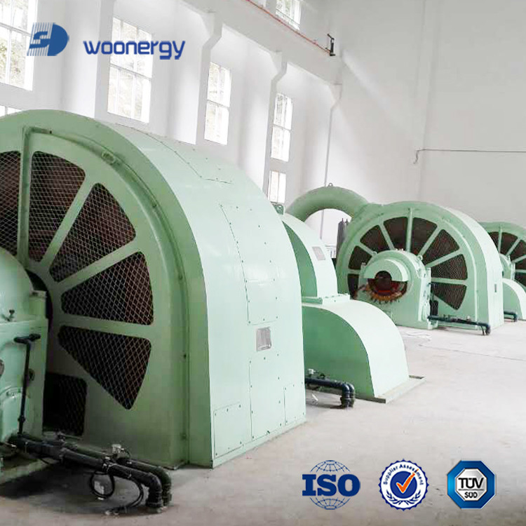 100kw-50mw Pelton Turbine Generator Paslanmaz Çelik dökme demir F yalıtım Hava/Yağ soğutma 6-10kV nominal voltaj