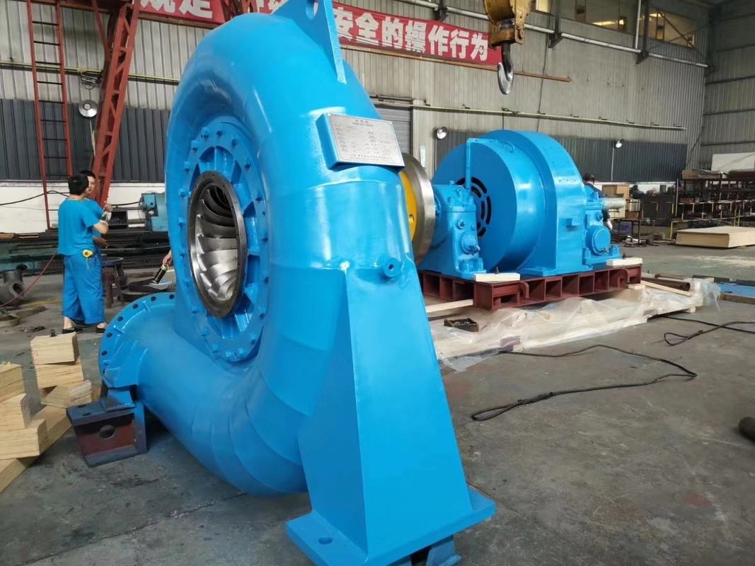 Su enerjisi üretimi için 450-1000RPM değerli hız Francis Su Türbini Jeneratörü
