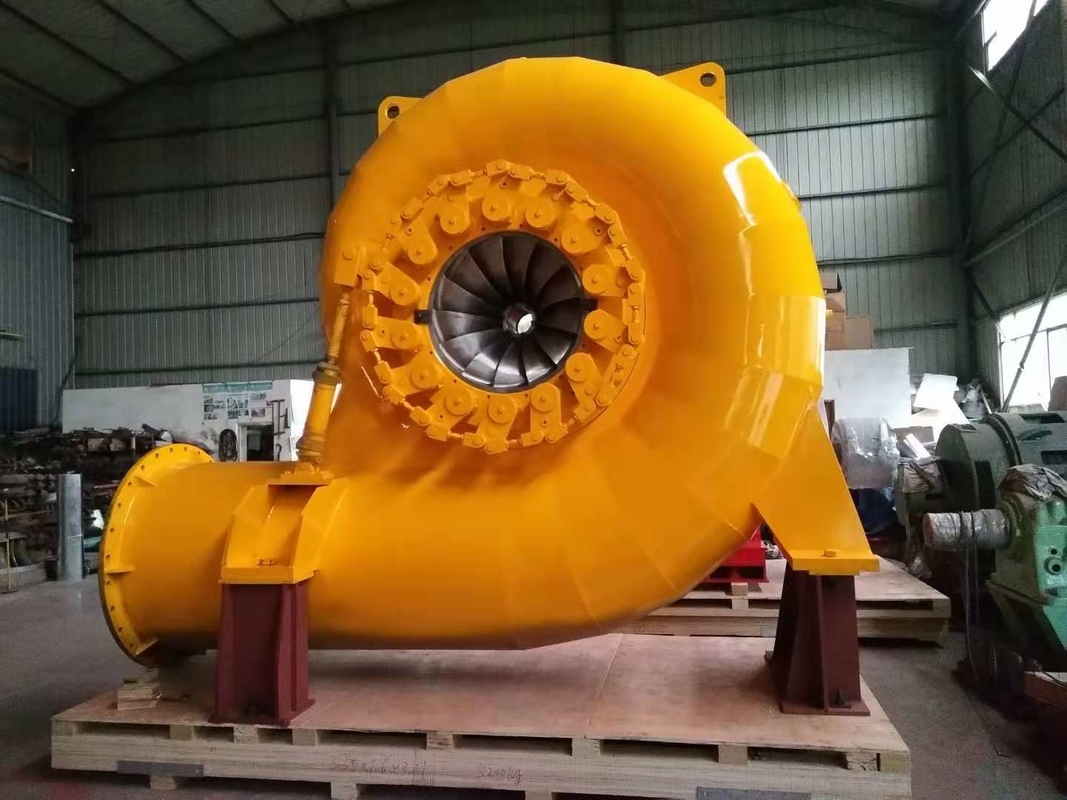 Su Türbini Jeneratörü 300KW-20MW Güç çıkışı fırçasız heyecanlandırma Dikey kurulum 300-3000rpm Hız