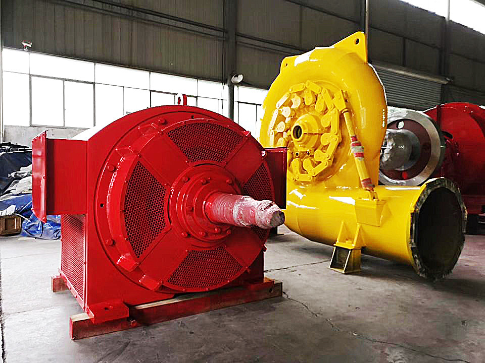 Paslanmaz çelik dikey veya yatay Francis türbine jeneratörü 300KW-20MW nominal güçle