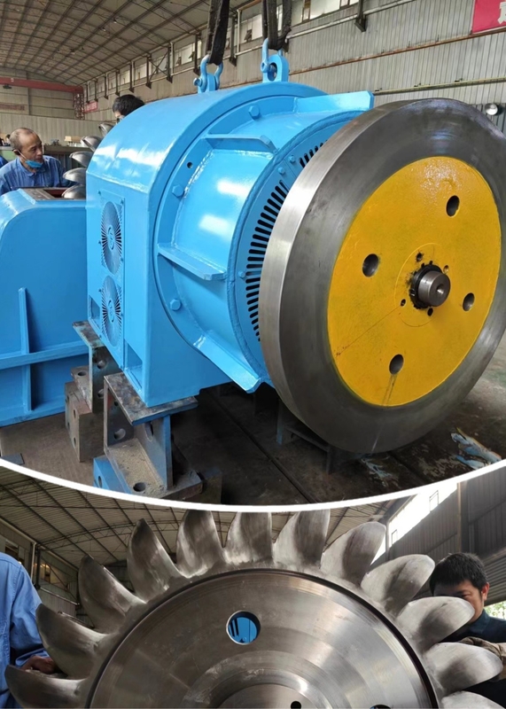 Yüksek kaliteli yüksek su başlığı için kullanılan hava soğutmalı 100kw-10mw Pelton türbini