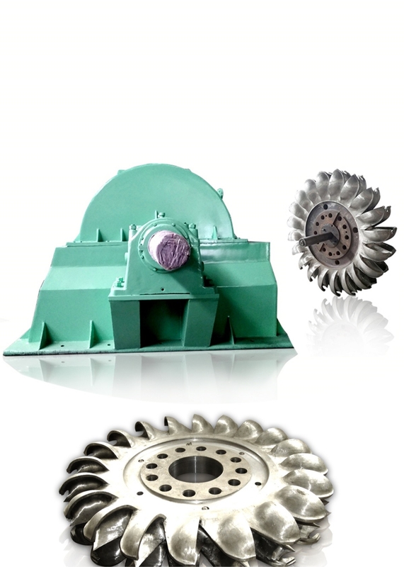 Su enerjisi santrali için baş Pelton türbininin kapasitesi 5-50t Adlandırılmış frekans 50/60Hz fırçasız veya tiristor heyecanlandırma modu