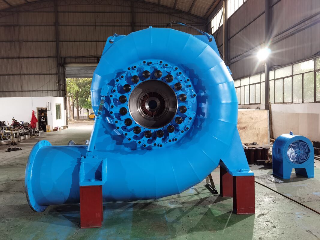 Francis Turbine Generator 500KW-15 MW Güç Çıktısı 50 Hz/60 Hz Rated Frequency ve Static Excitation System
