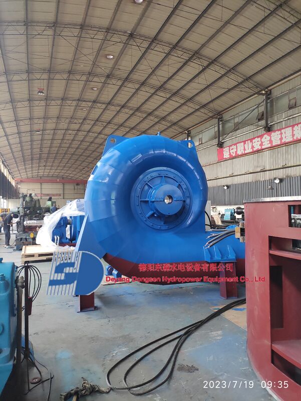 Otomatik Kontrol Modu 150 RPM'den 1000 RPM'ye kadar hız aralığı ve hidroelektrik enerjisi için karbon çelik Volute ile Francis Turbine Jeneratörü