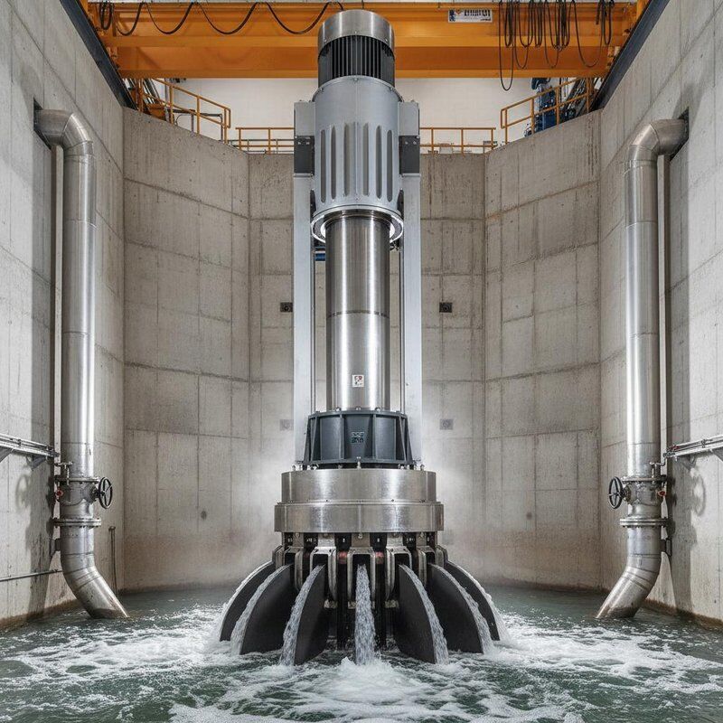 100 KW'dan 1000KW'ya kadar Paslanmaz Çelik veya Yüksek Güçlü Alaşımlar Turbo Turbine Jeneratörü, Su Enerjisi Üretimi için Dikey Kurulumla