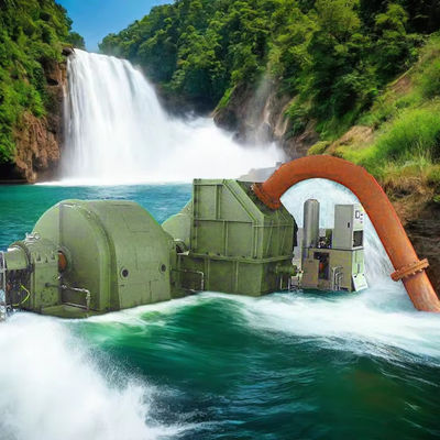 Verimlilik Pelton Hidrolik Turbin Jeneratörü 6-10kV dökme demir/ paslanmaz çelik 500-3000r/min IP54